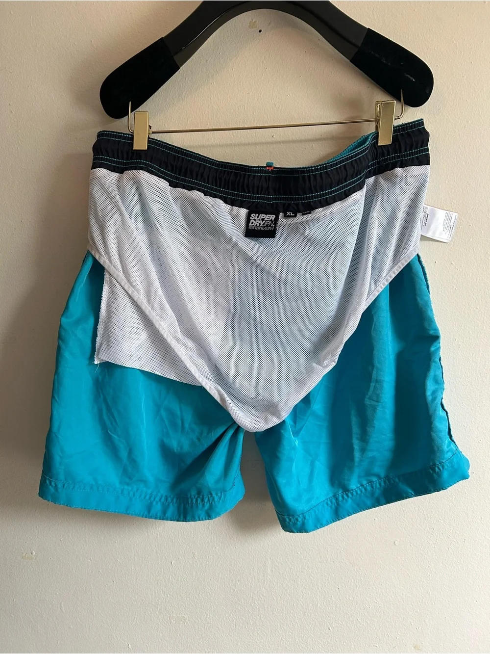 Superdry Volley Swim Shorts Blue Aqua Trunks Inner Brief Mens 2XL XXL